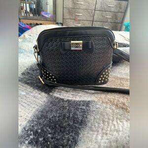 Black and Gold Crossbody Purse